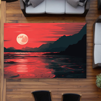 Bloody Tides Red Outdoor Area Rug - Stylish Home Decor