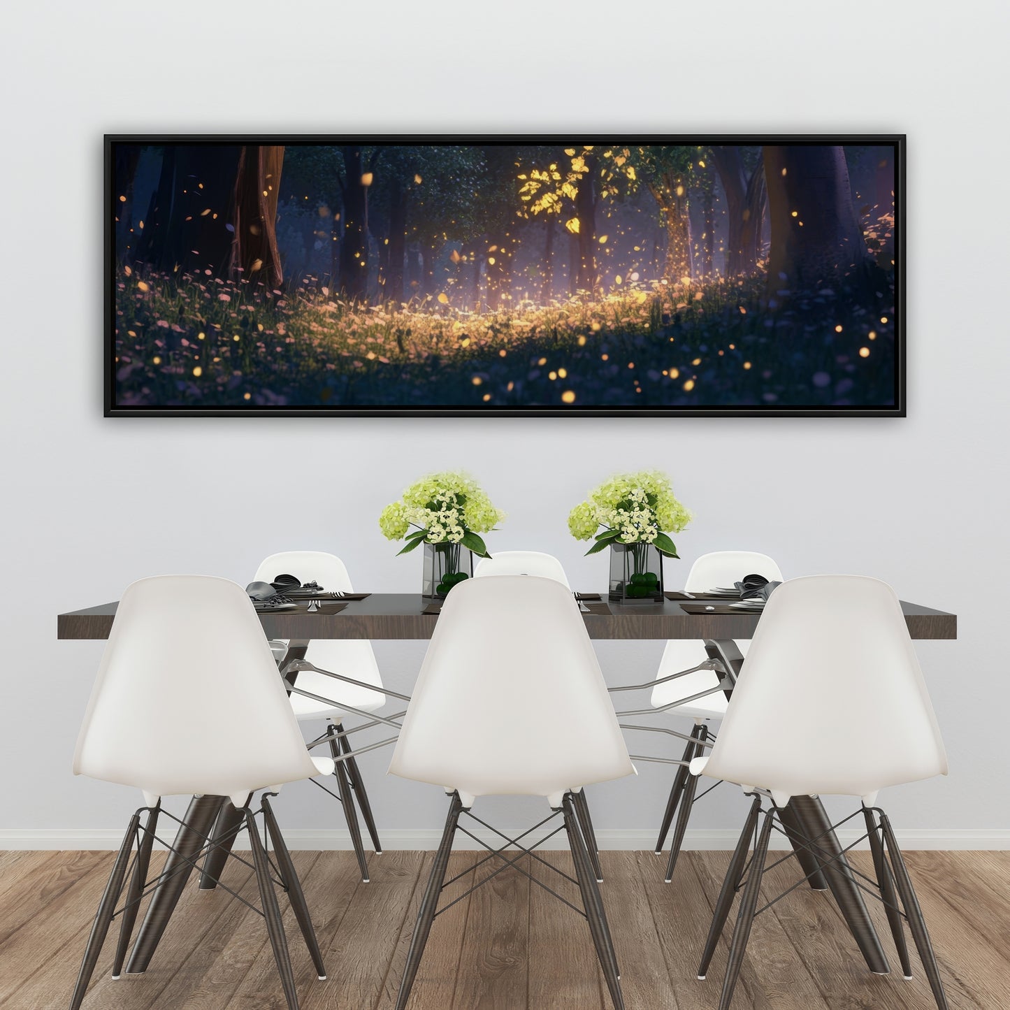 Glowing leaves - 36"x36" Framed canvas
