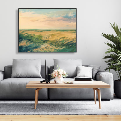 Evening in the field - 36"x36" Framed canvas