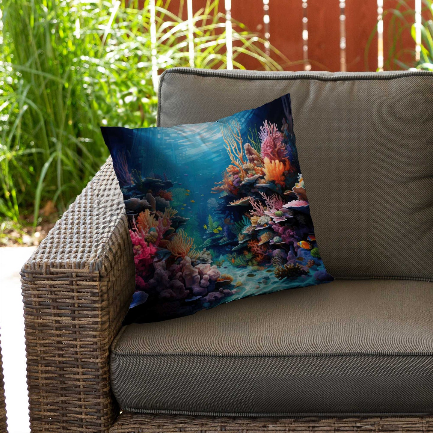 Coral Poly Twill Throw Pillow - Stylish Home Decor Accent