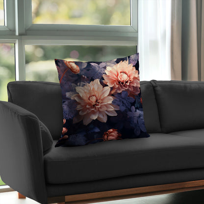 Pink and Purple Black Poly Twill Throw Pillow - Home Decor Insert