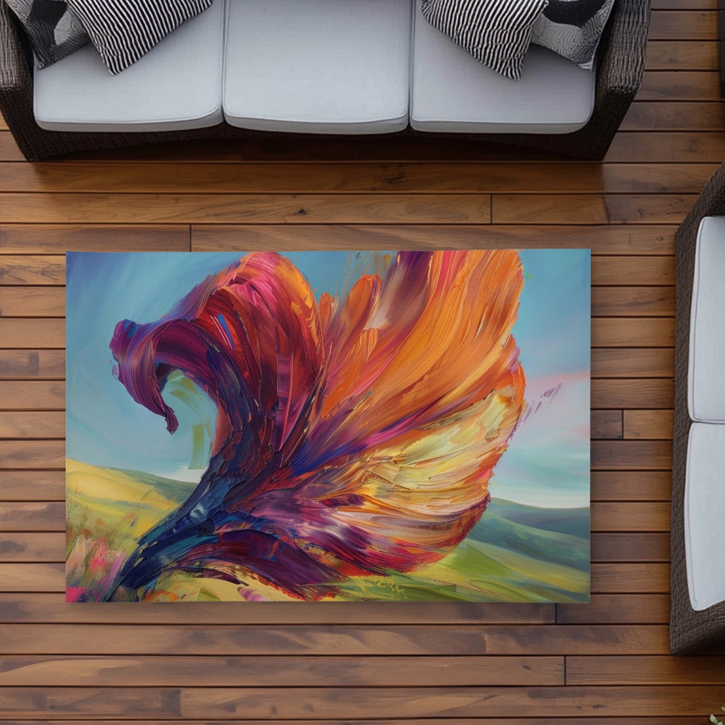 The Leaf - Blue Outdoor Area Rug | Stylish Design