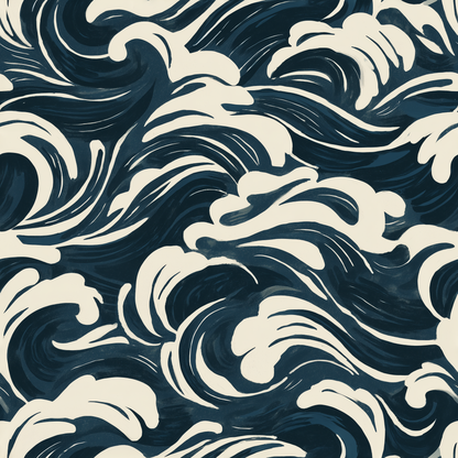 Midnight Ocean Flow Poly Twill Throw Pillow | Home Decor