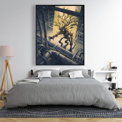 Regaining - Yellow Framed Canvas Art for Home Decor