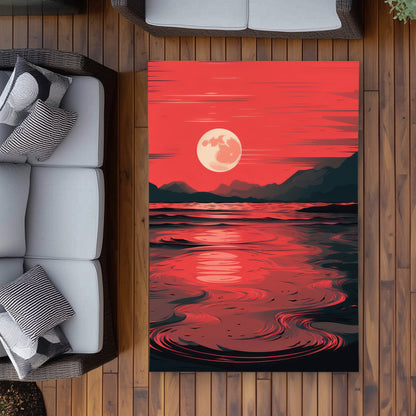 Bloody Tides Red Outdoor Area Rug - Stylish Home Decor