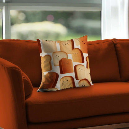 Coussin décoratif en sergé polyester Toasty Smiles pour une ambiance douillette