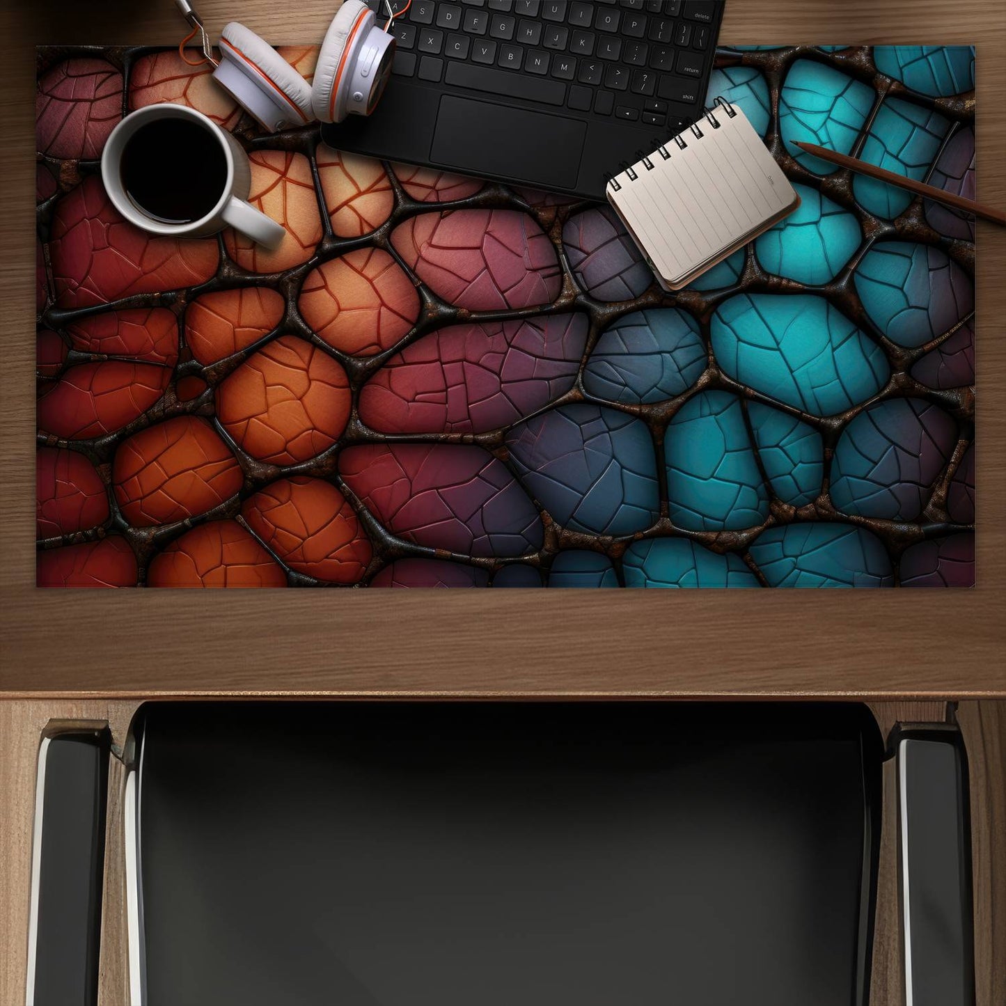 Oily leather - Desk mat - Print on demand