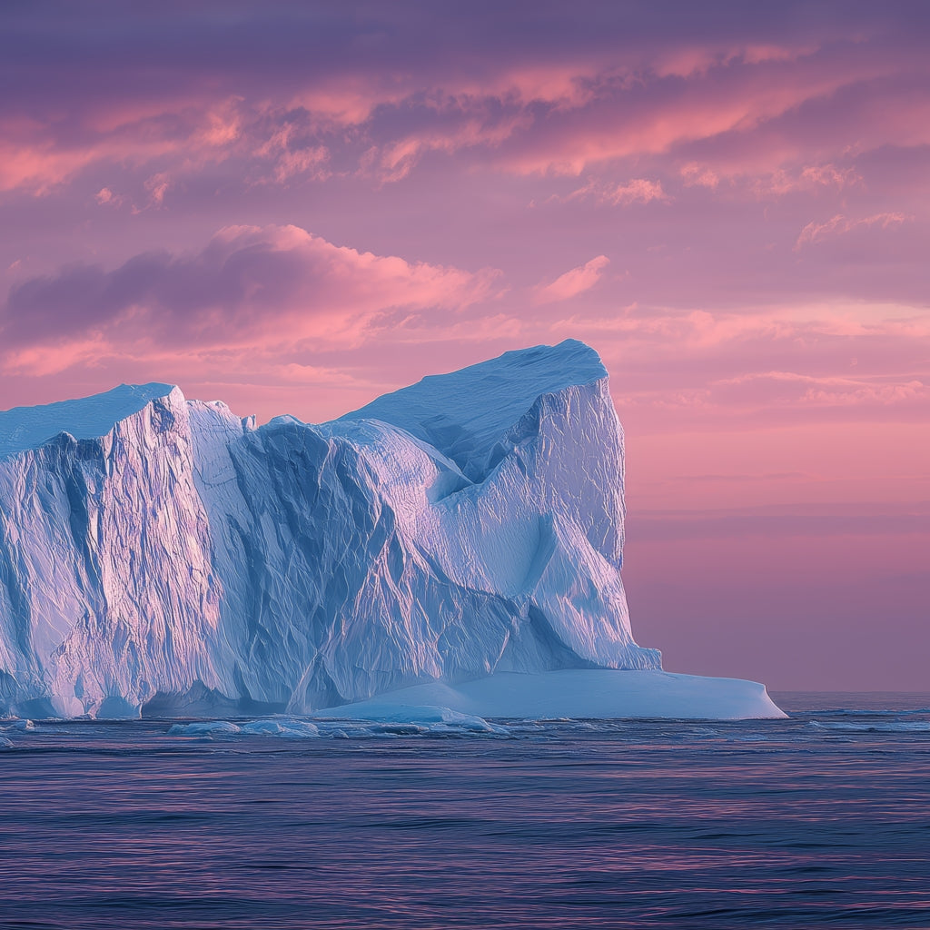 Rideau de douche Iceberg au crépuscule - Accent de décoration élégant pour la maison