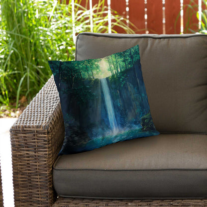 Coussin décoratif en sergé de polyester effet cascade - Décoration élégante pour la maison