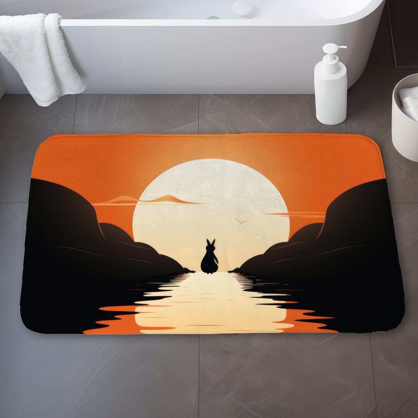 Running away - 17"x24" Bath mat