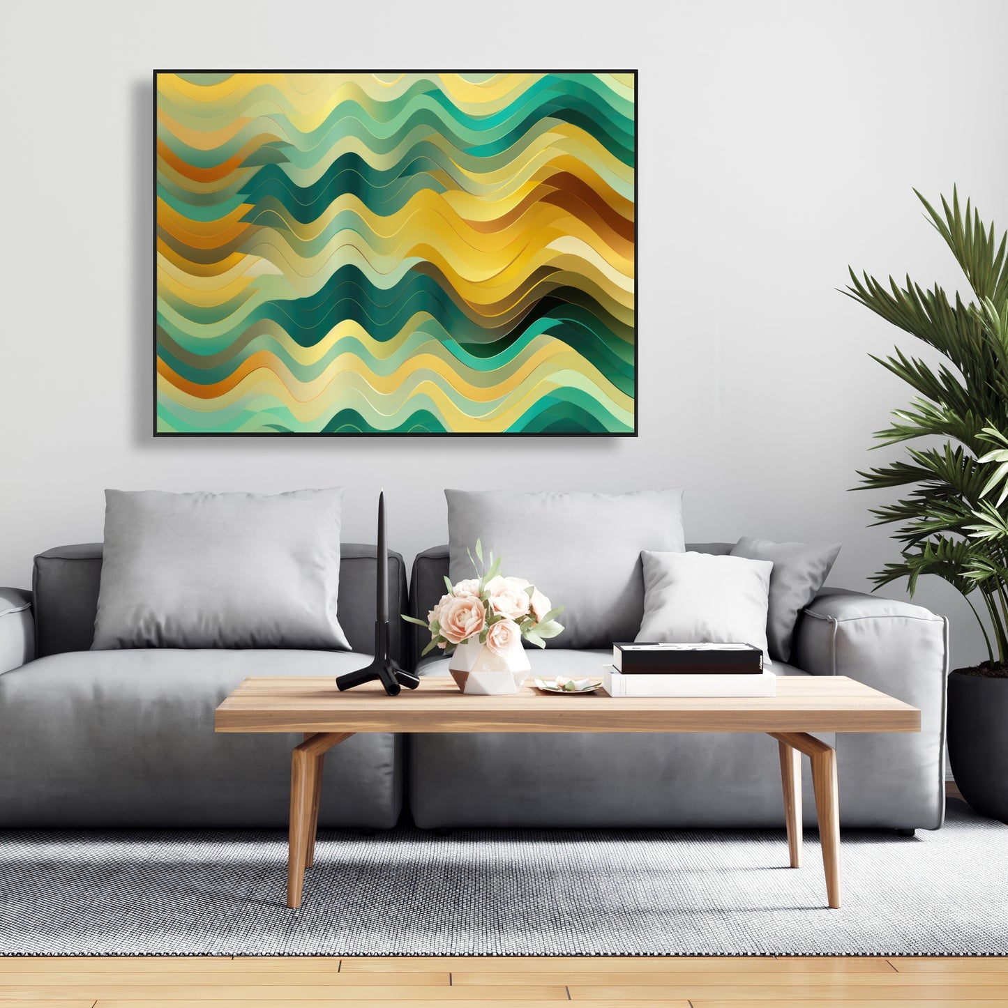 Rich by design - Orange Framed Canvas for Home Decor