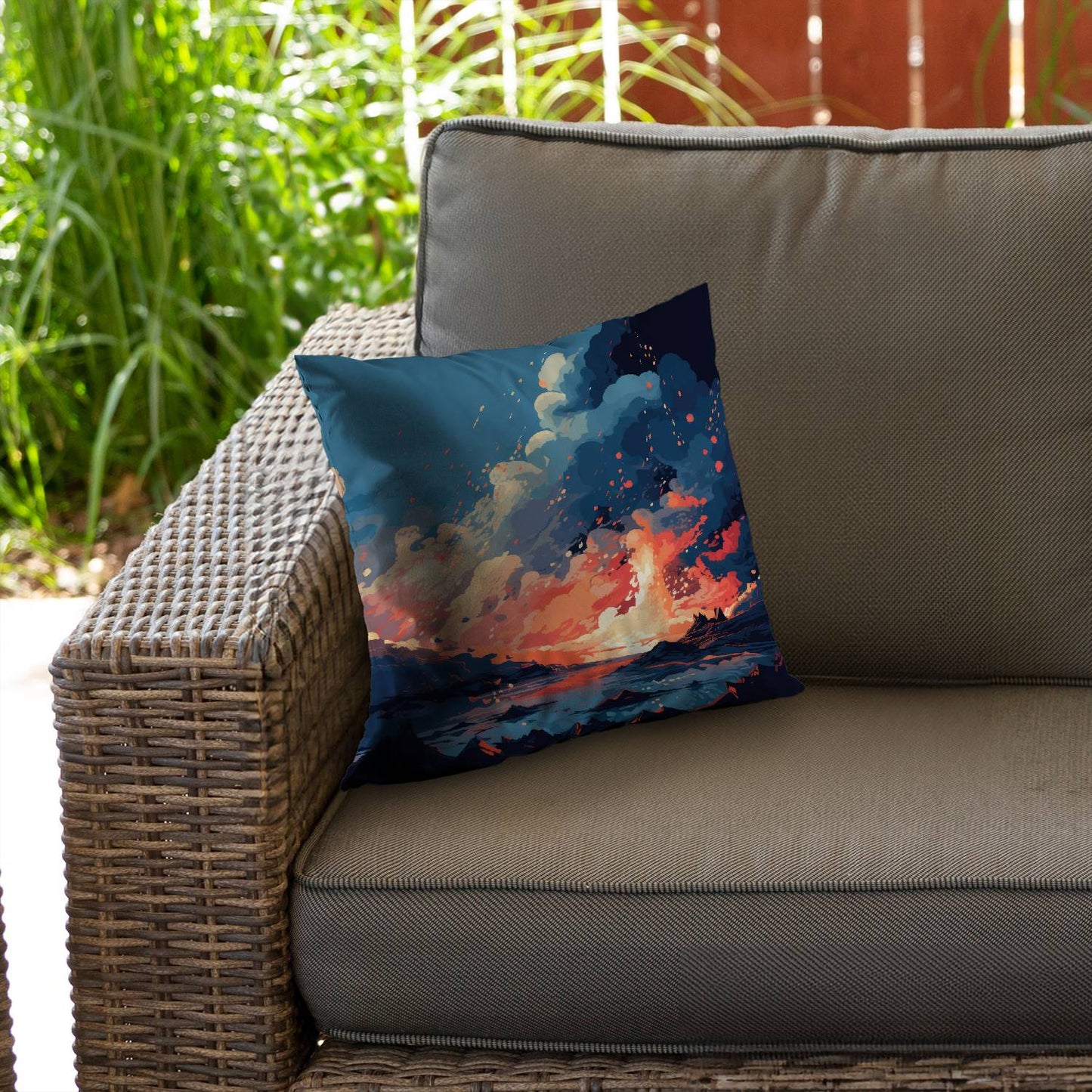 Magma does not wait - Throw pillow - Print on demand