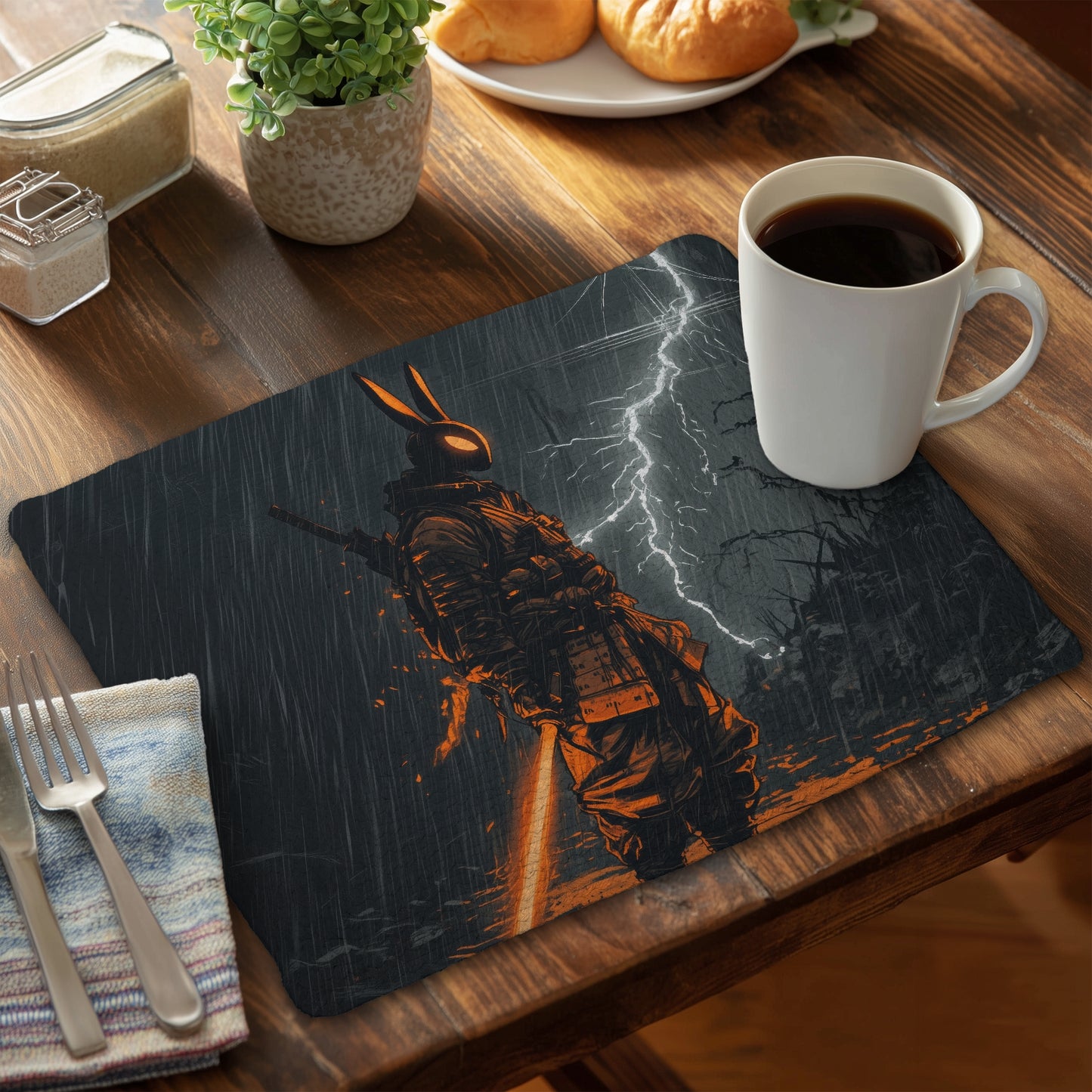 War machine Braided Polyester Placemat for Home Decor