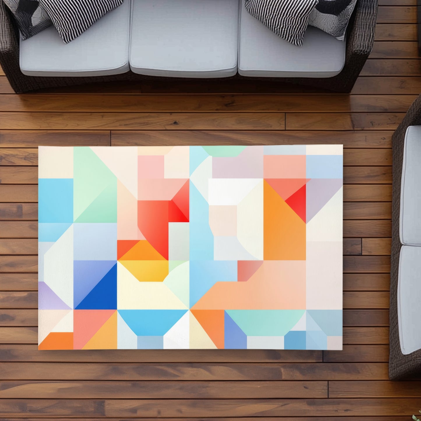 Geometric Cadence Red Outdoor Area Rug | Home Decor Essential