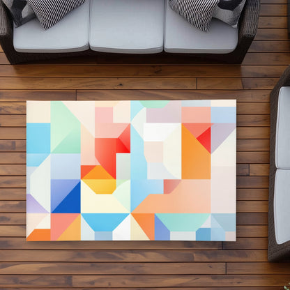 Geometric Cadence Red Outdoor Area Rug | Home Decor Essential
