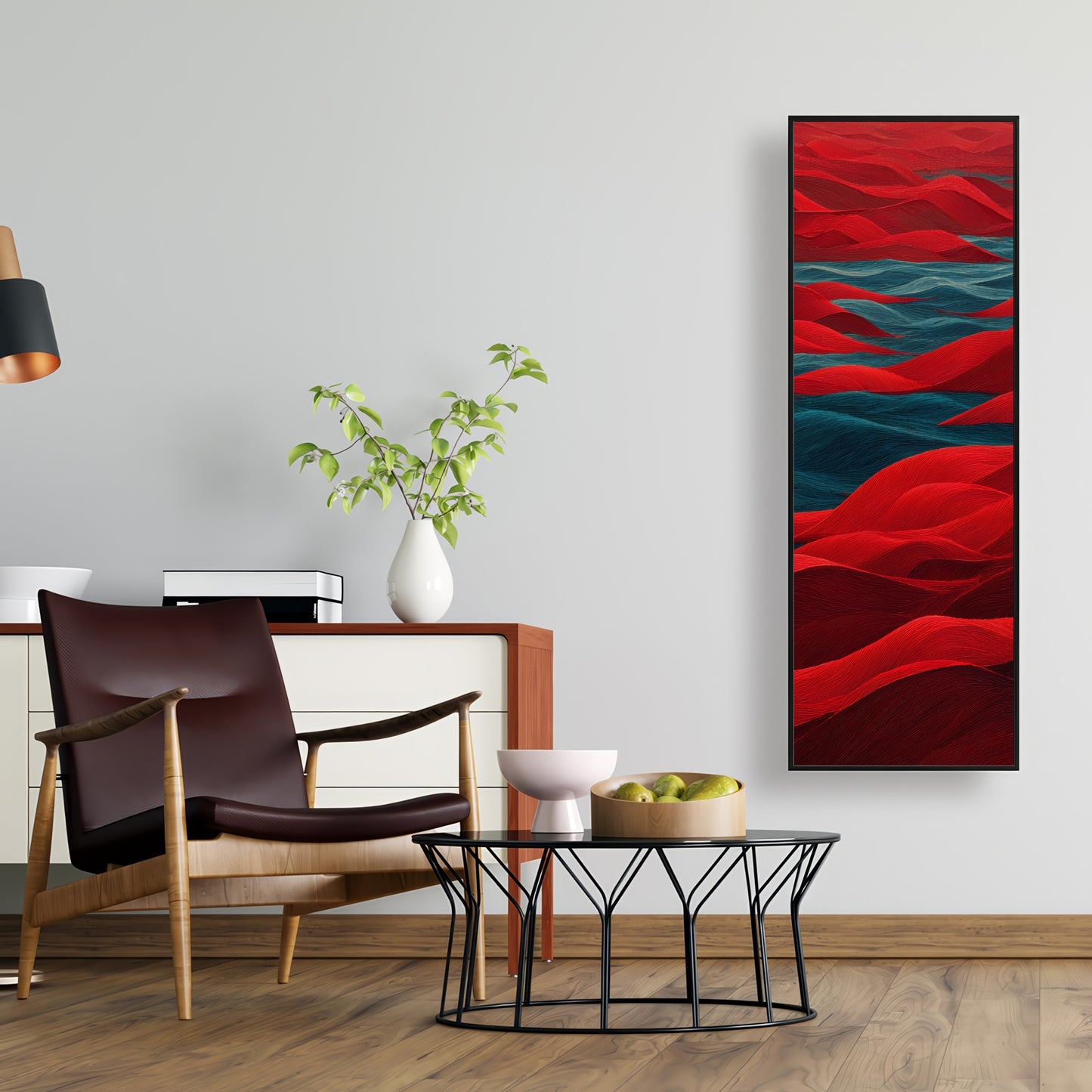 Red Sea - Red Framed Canvas Art for Home Decor