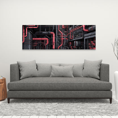 Tubular Nightmare - Gray Canvas Art for Home Decor