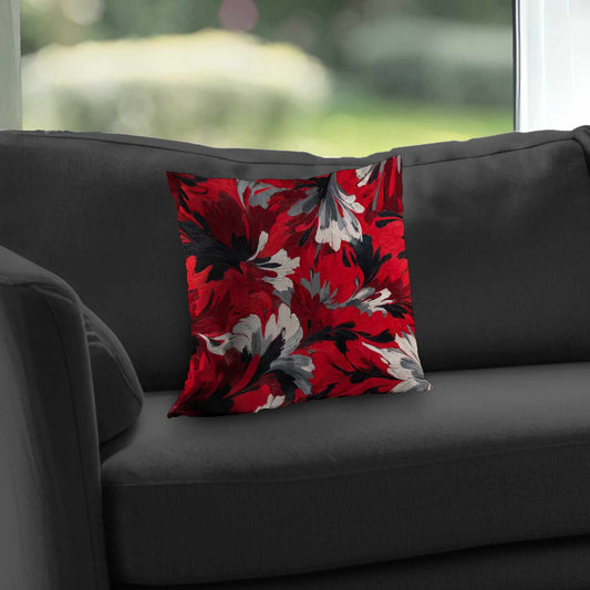Red Flow Poly Twill Throw Pillow - Stylish Home Decor Accent