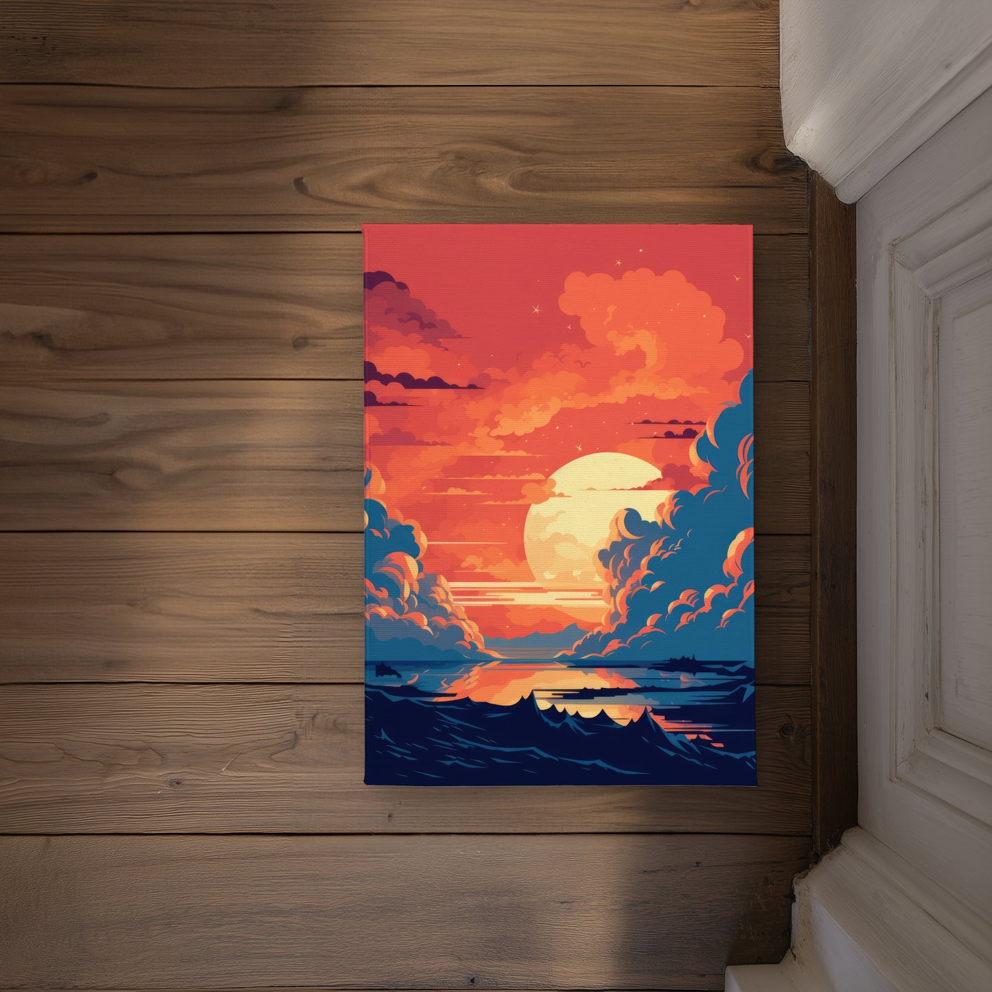 Paillasson Intérieur/Extérieur Orange et Bleu | Décoration Maison