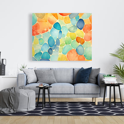 Blobs Turquoise Canvas - Unique Home Decor Art Piece