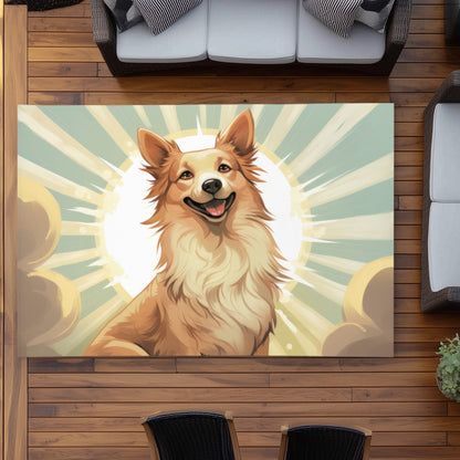 Who's a good boy - Turquoise Outdoor Area Rug for Home Decor