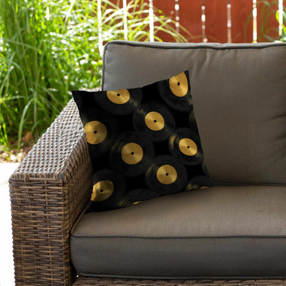 Golden Groove Circles Poly Twill Throw Pillow | Home Decor
