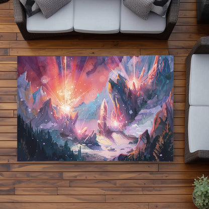 Beaming Signal Pink Outdoor Area Rug | Stylish Home Decor