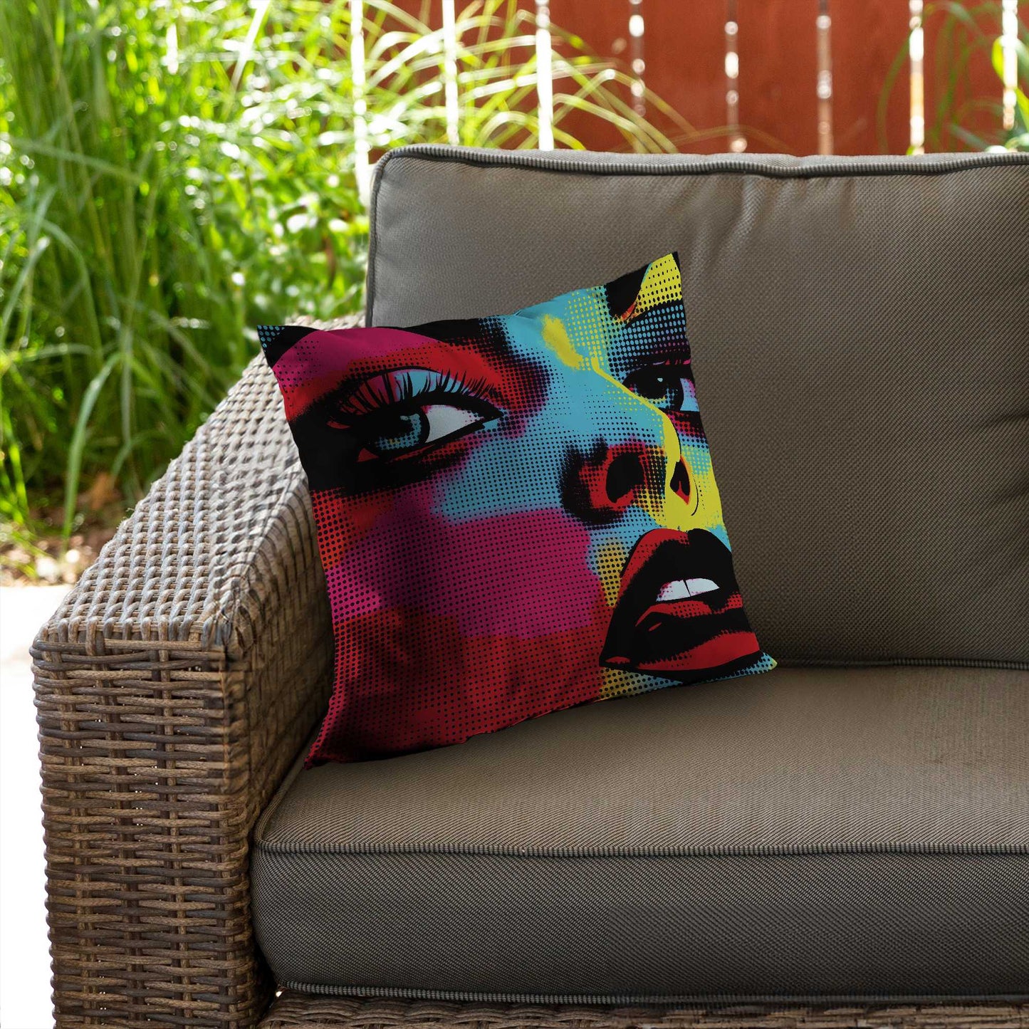 Coussin décoratif en sergé de polyester à motifs de bandes dessinées - Accessoire de décoration élégant pour la maison