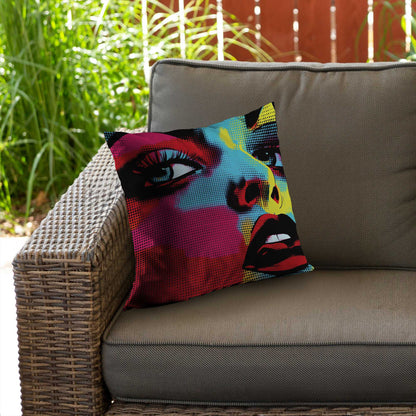 Coussin décoratif en sergé de polyester à motifs de bandes dessinées - Accessoire de décoration élégant pour la maison