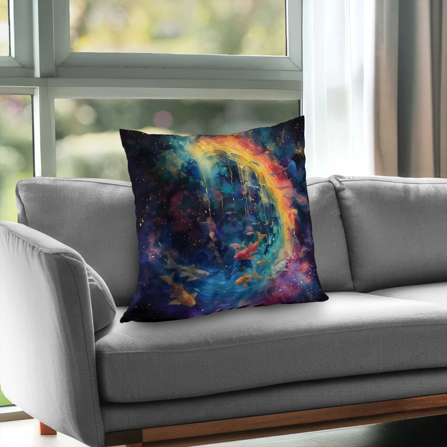 Milky Wave Poly Twill Throw Pillow - Stylish Home Decor