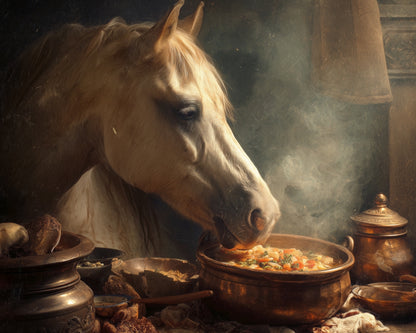 Horse on soup - 14"x18" Polyester Placemat