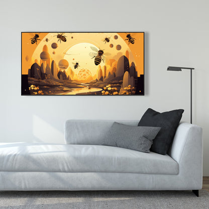 Hive planet - 36"x36" Framed canvas