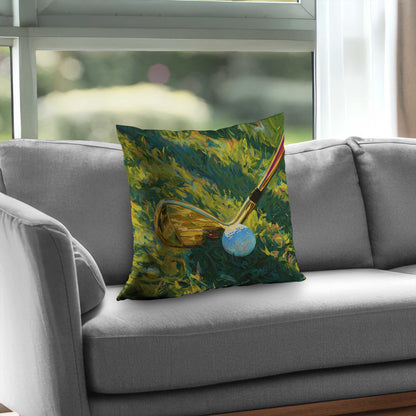 Golden Club Poly Twill Throw Pillow - Stylish Home Decor
