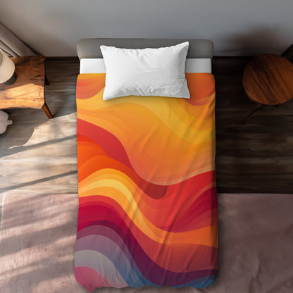 Sunlit Fog Orange Duvet Cover - Stylish Home Decor Accent