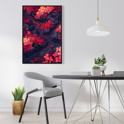 Burning plants - 36"x36" Framed canvas