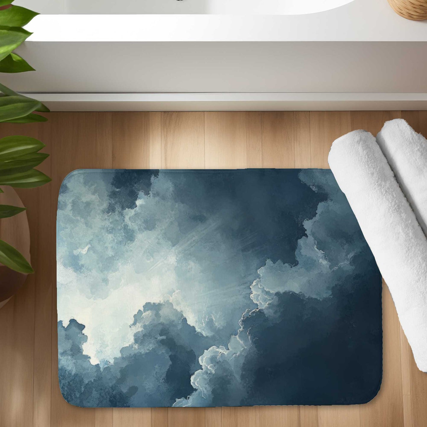 Afterglow White Bath Mat - Stylish Home Decor Essential