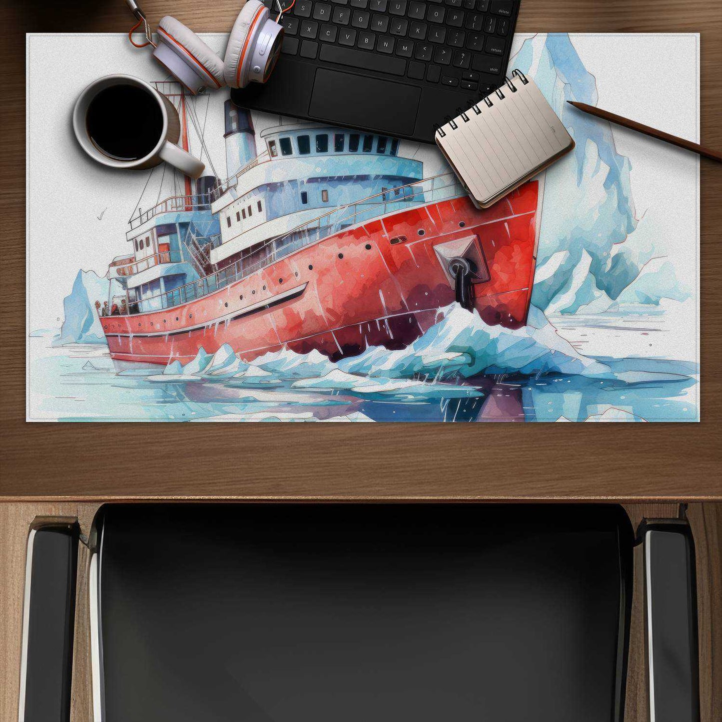 Breaking the Ice - White Desk Mat | Stylish Accessory