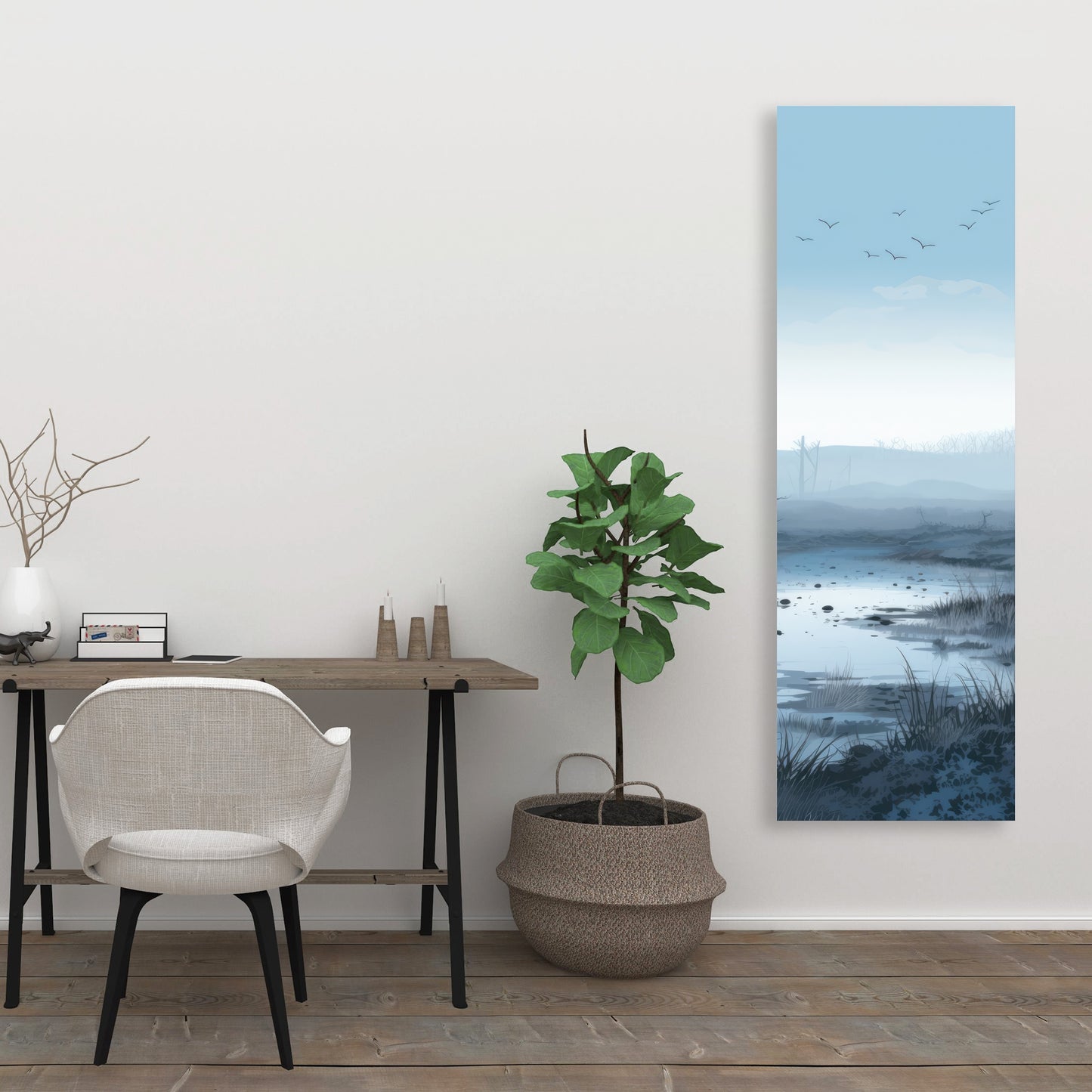 Swampy lands - Blue Canvas Wall Art for Home Decor