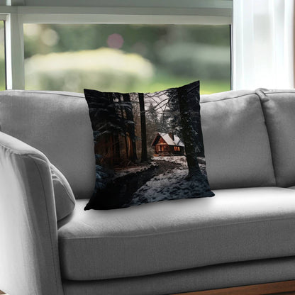 Coussin décoratif en sergé de polyester « Au bord de la rivière » | Décoration d'intérieur élégante
