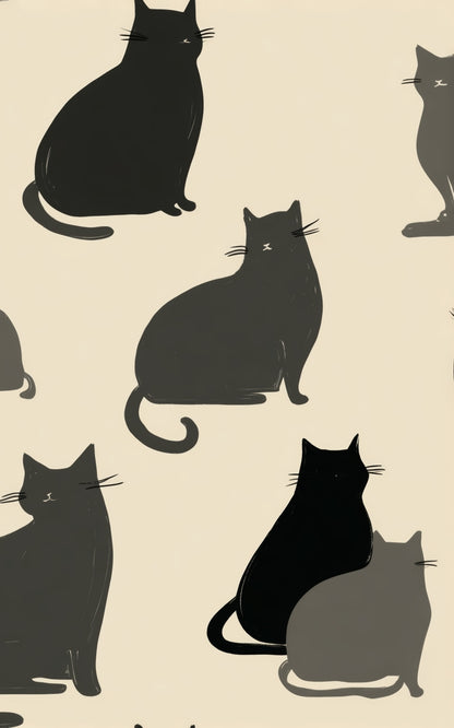 Paillasson rassemblement de chats silencieux | Décoration intérieure et extérieure