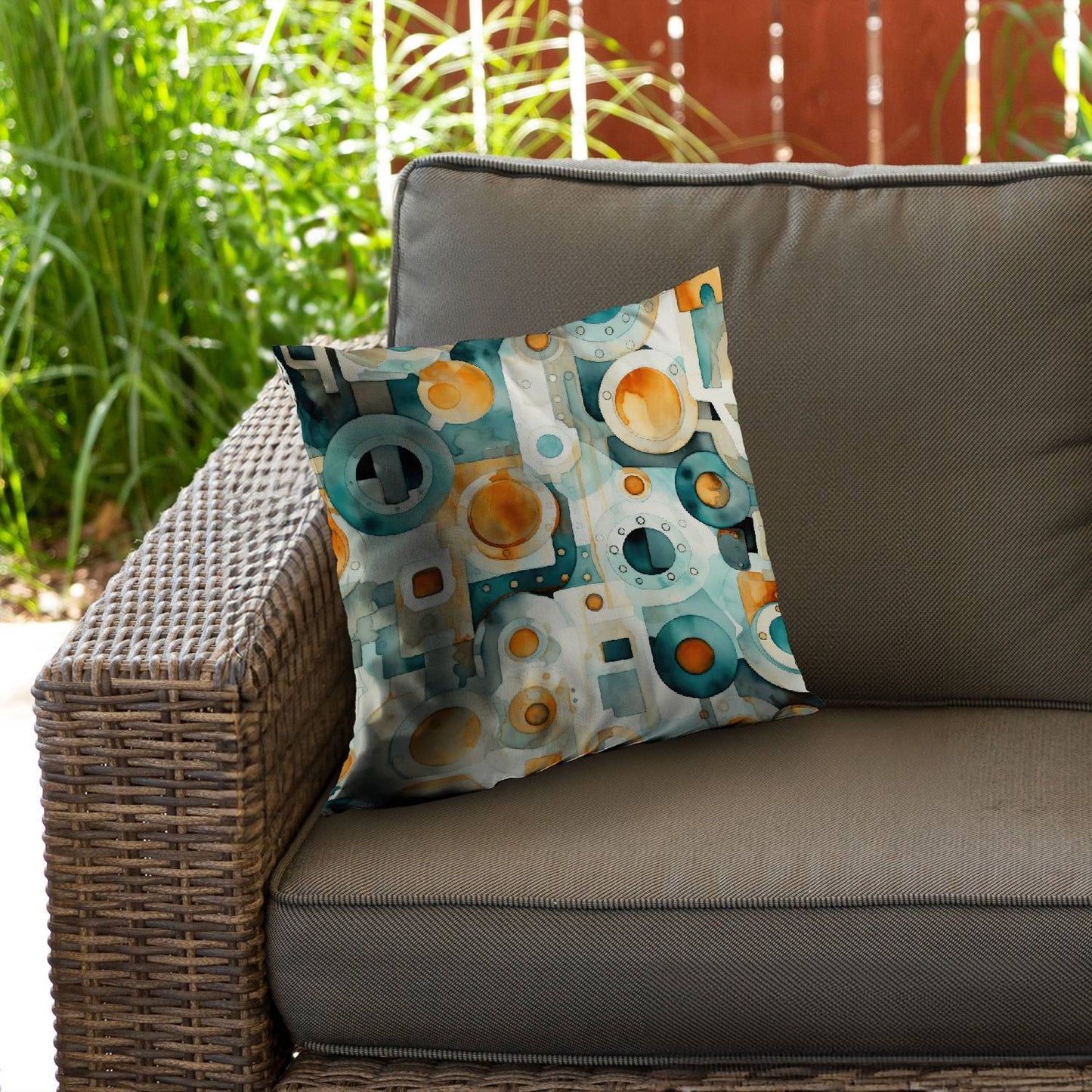 Decomposed porthole - Throw pillow - Print on demand