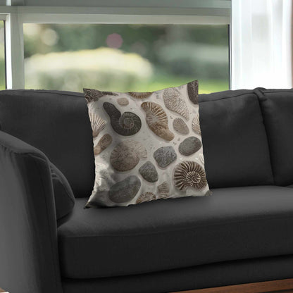 Timeless Fossil Flow Poly Twill Throw Pillow - Home Decor