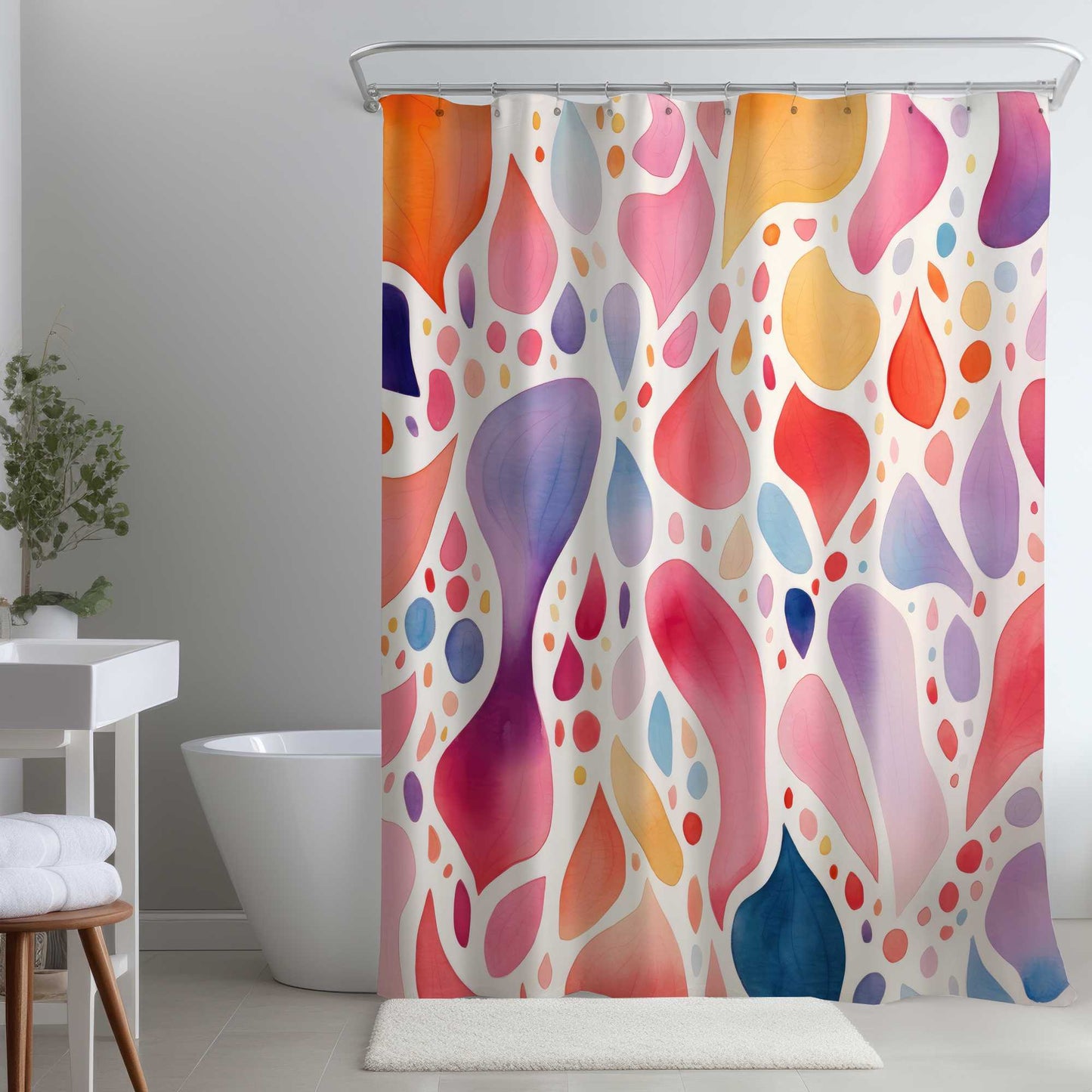 Rideau de douche à motifs | Décoration unique pour salle de bain
