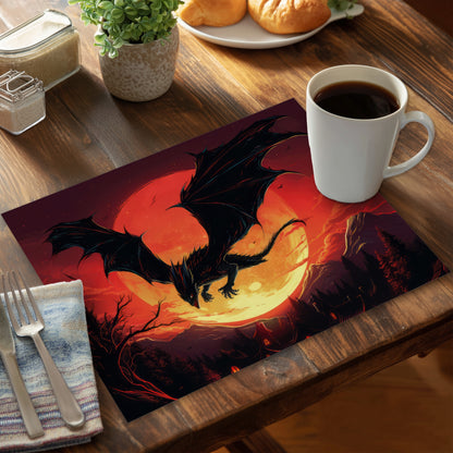 The dragon's wrath - polyester placemat for home decor