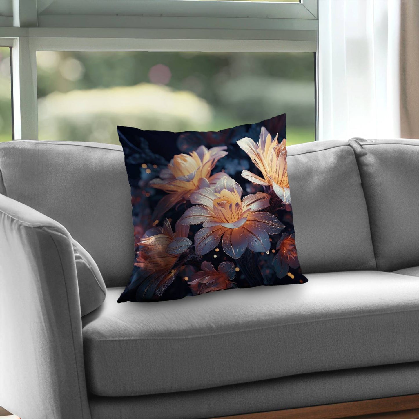 Pixie Flowers White Poly Twill Throw Pillow - Home Decor Insert