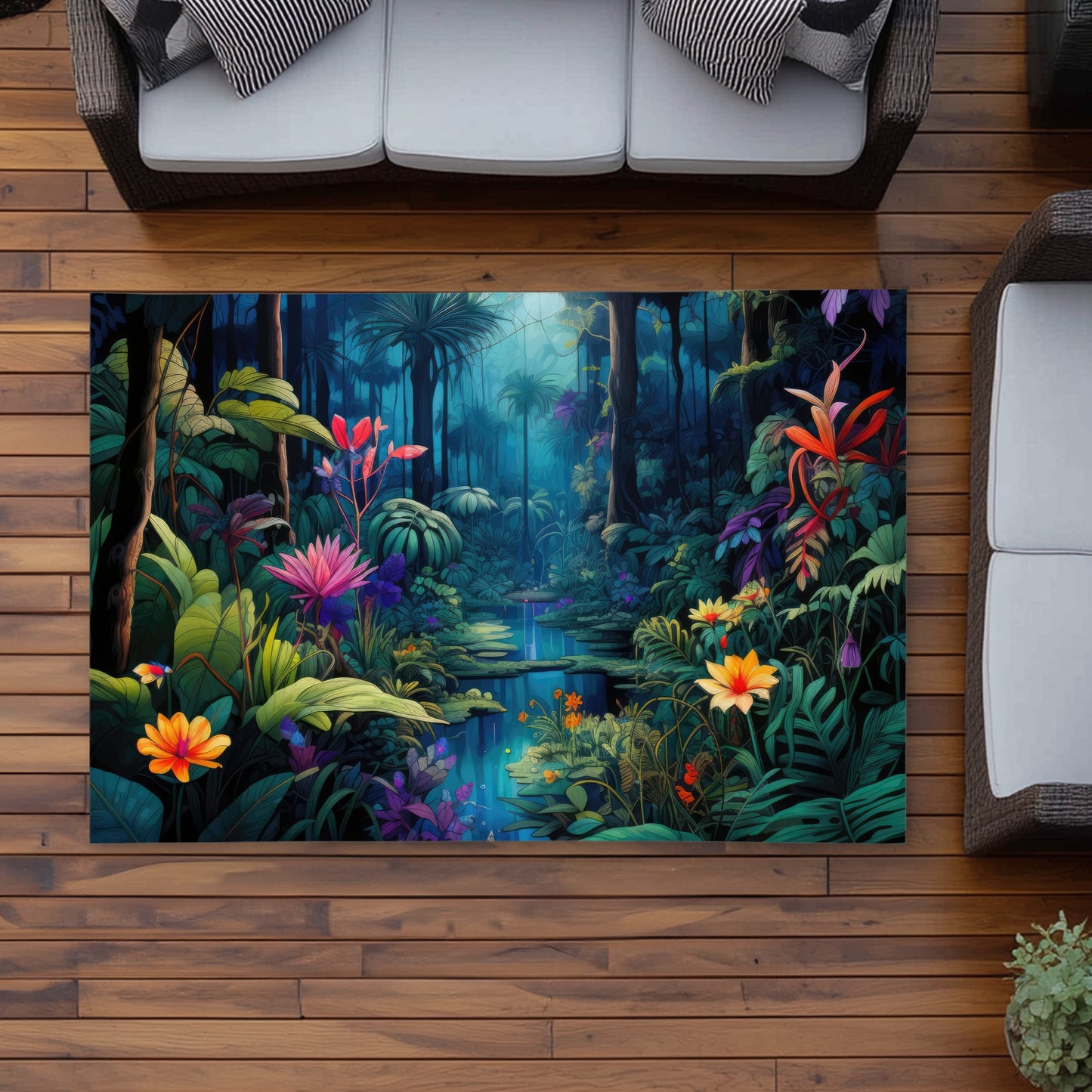 The beauty of nature Blue Outdoor Area Rug for Home Decor