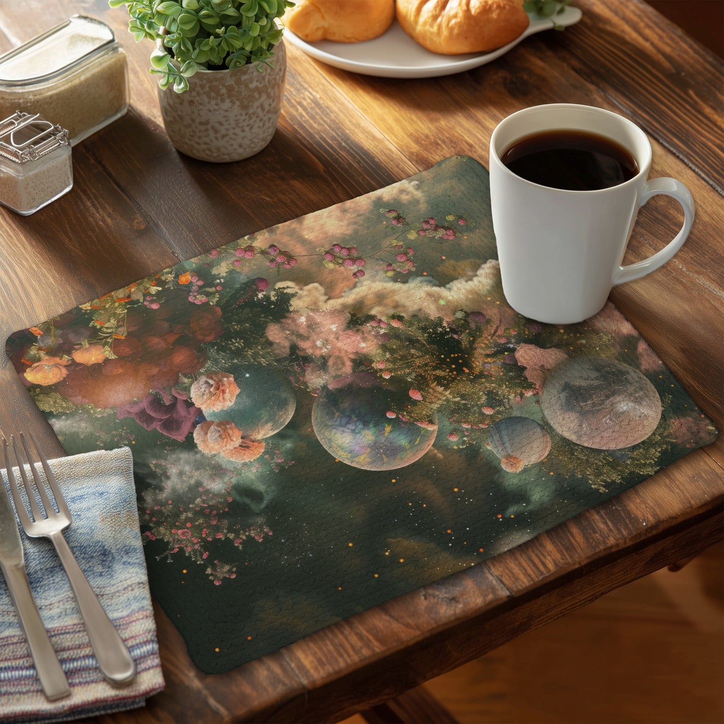 Bloom space Braided Polyester Placemat for Home Decor