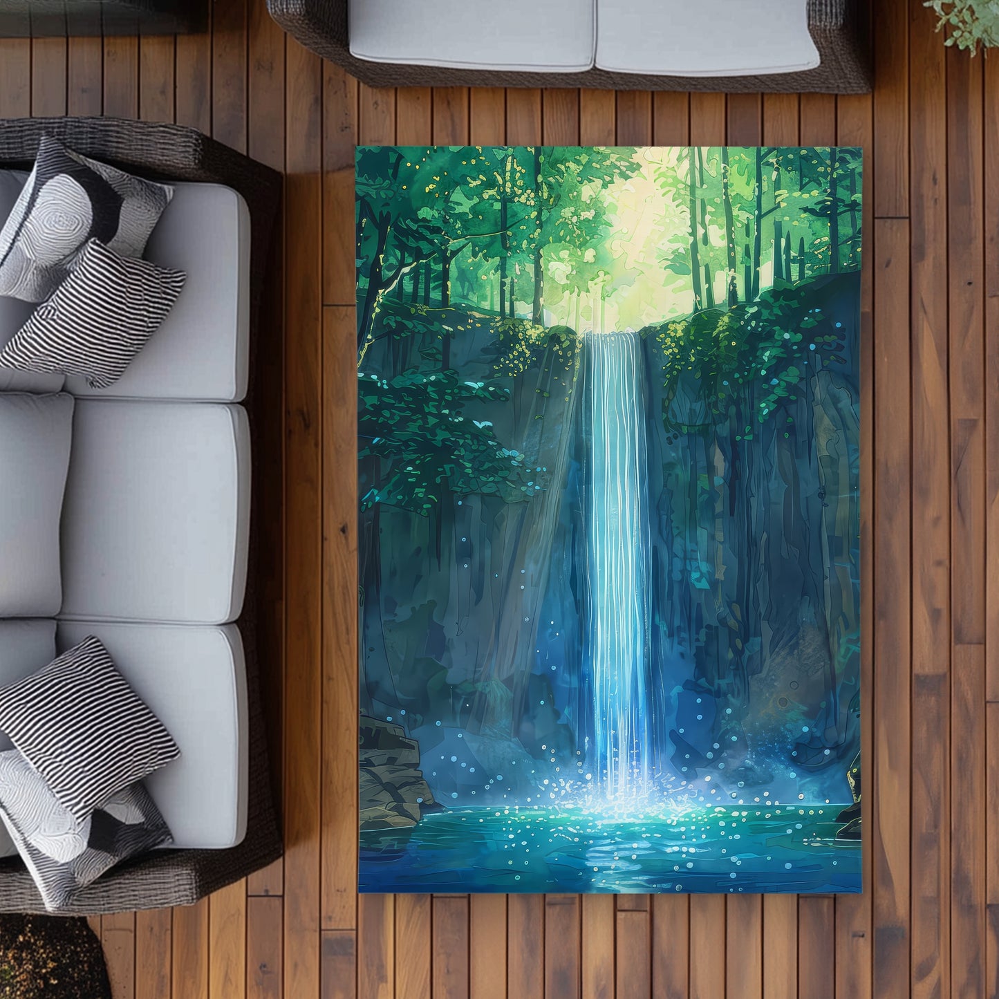 Waterfall Gray Outdoor Area Rug | Stylish Home Decor Accent