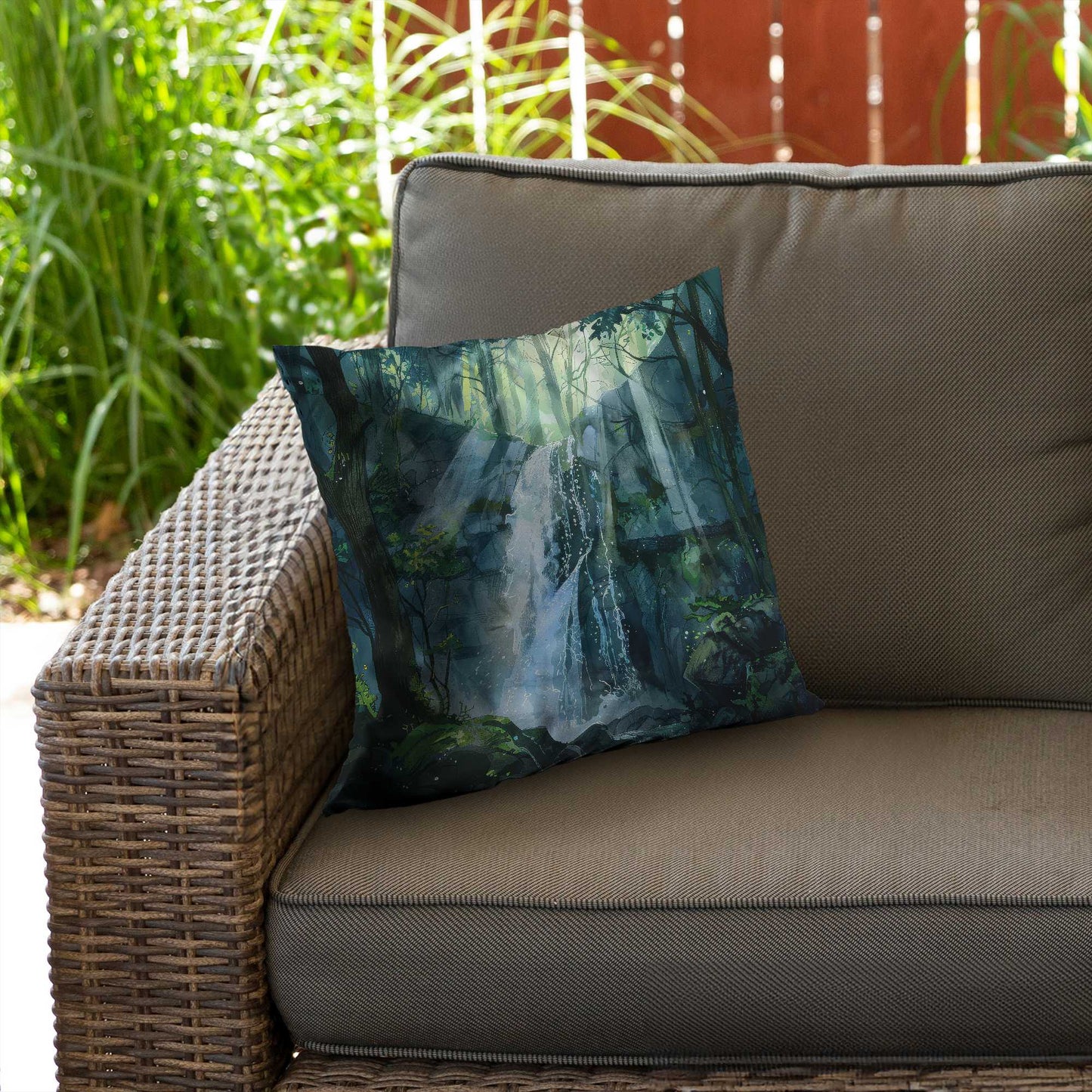 Coussin décoratif en sergé de polyester Sleeping Fall - Accessoire de décoration intérieure
