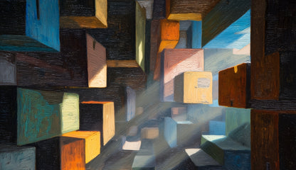 Boxed up Yellow Indoor Outdoor Tablecloth for Home Decor